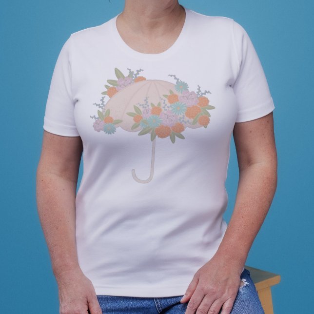 Camiseta FLoral Umbrella MOM PARA SER TEXTO PARA TRÁS Chá d (Criador carregado)