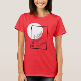 Camiseta Floral Vermelha Botânica Japonesa de Verã