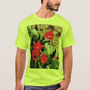 Camiseta Floral Vermelha Elegante da Mala Flor