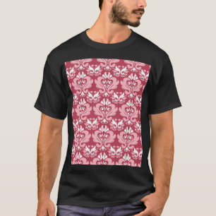 Camiseta Floral Vermelho: bege pálido sem costura