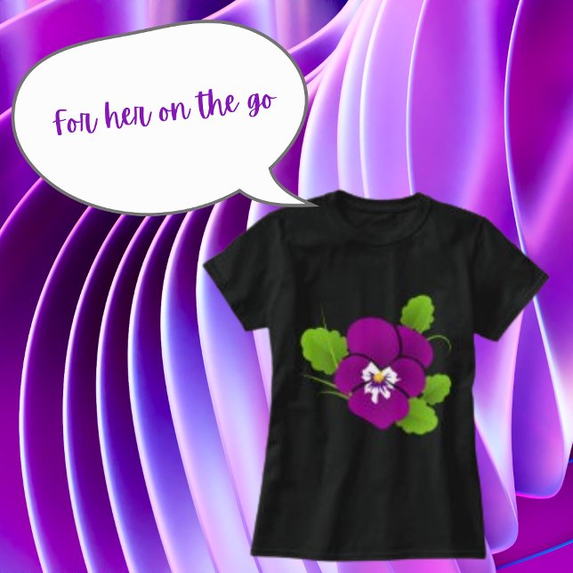 Camiseta Floral Viola Roxo Flor Florestal Flor Grande Flor (Criador carregado)