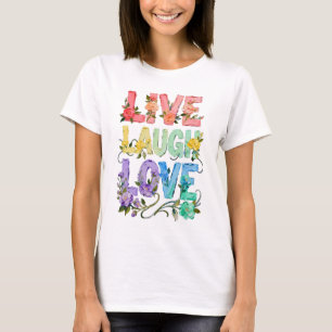 Camiseta Floral Viva Ria Ame Tipografia Feminina