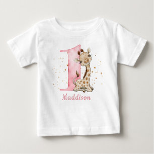 Camiseta Floral WILD ONE Safari Primeiro Aniversário Bebê