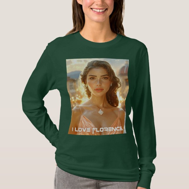 CAMISETA FLORENÇA - ITÁLIA - EU AMO FLORENÇA (Frente)