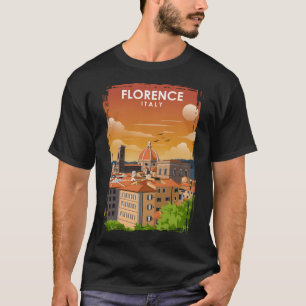 Camiseta Florença Itália Toscana Vintage Trave Retro Mínimo