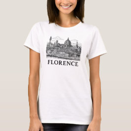 Camiseta Florence Cityscape - Arte de Linha da Catedral Duo