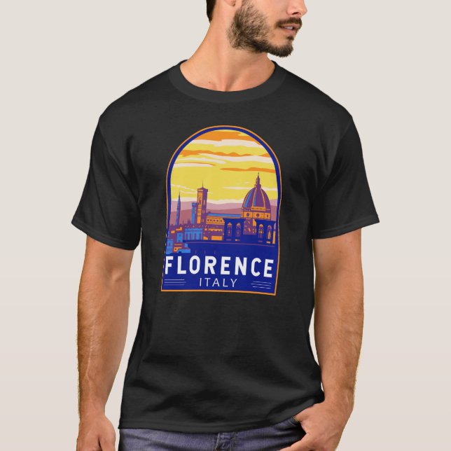 Camiseta Florence Italy Viagem Art Vintage (Frente)