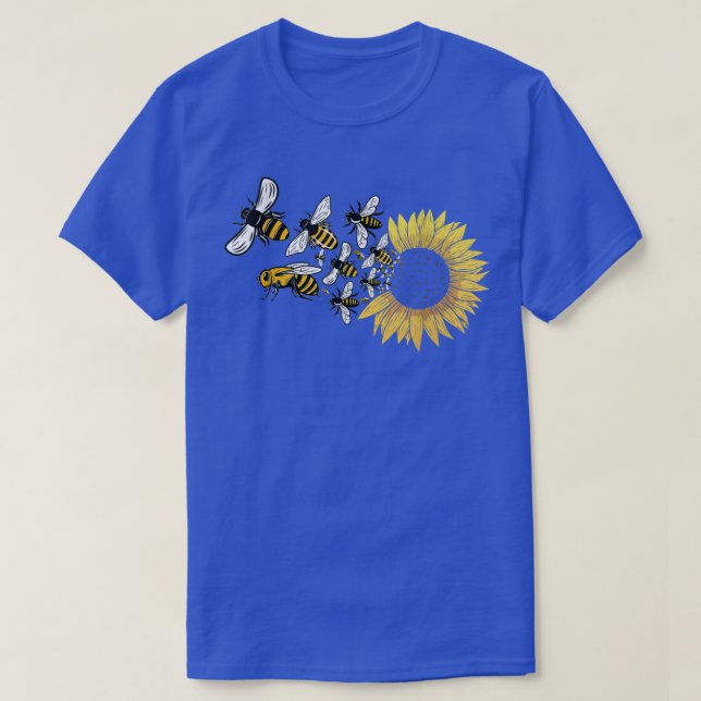 Camiseta Flores Abelhas Girassol (Frente do Design)