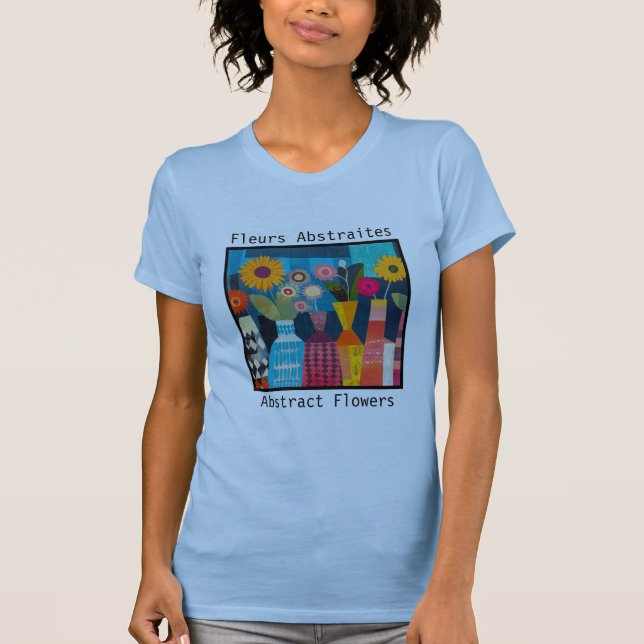 Camiseta Flores Abstratas femininas (Frente)