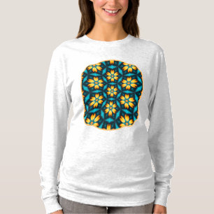 Camiseta Flores Abstrato amarelas