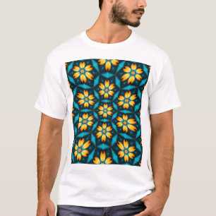 Camiseta Flores Abstrato amarelas