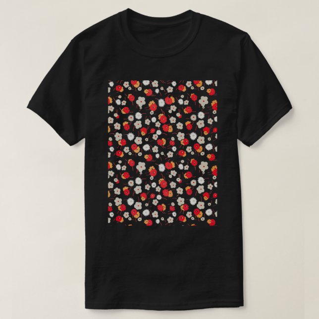 Camiseta flores abstrato coloridas (Frente do Design)