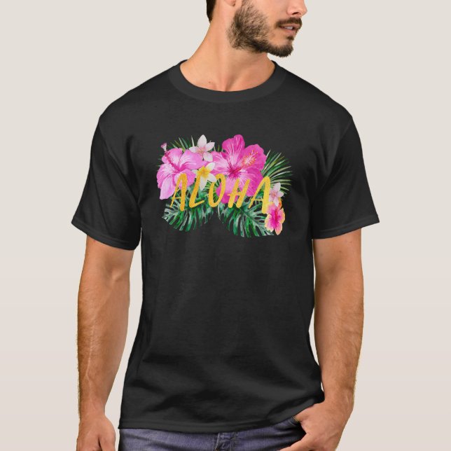 Camiseta Flores Aloha Hibiscus (Frente)