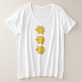 Camiseta flores amarelas brilhantes divertidas de verão