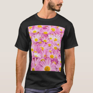 Camiseta Flores Amarelas Cor-de-rosa Fundo sem costura