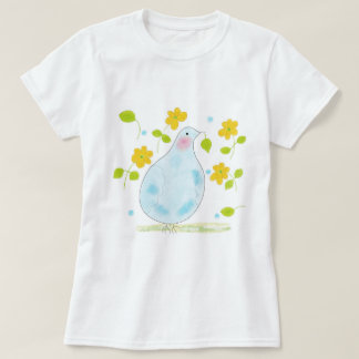 Camiseta flores amarelas da pomba da paz Gemma Ort