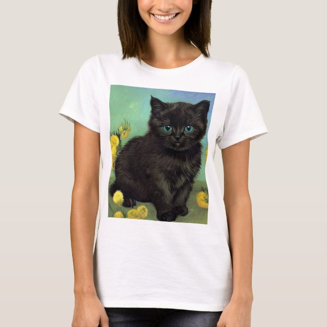 Camiseta Flores Amarelas de Gogh Pretas para Gogh (Frente)