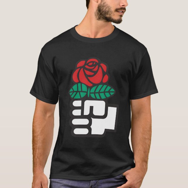 Camiseta Flores Americanas Democráticas dos Socialistas Dsa (Frente)