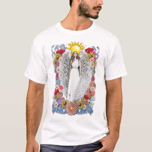 Camiseta Flores Anjos e Penas