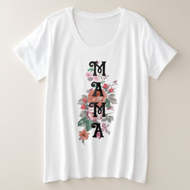 Camiseta Flores aquáticas adoráveis l Mamãe (Frente do Design)