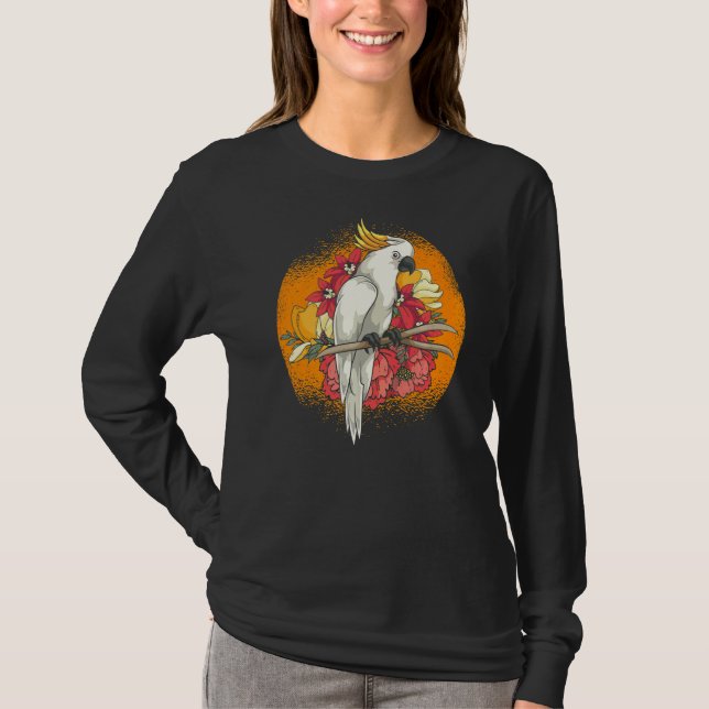 Camiseta Flores Aves Aves Animais Tropicais (Frente)