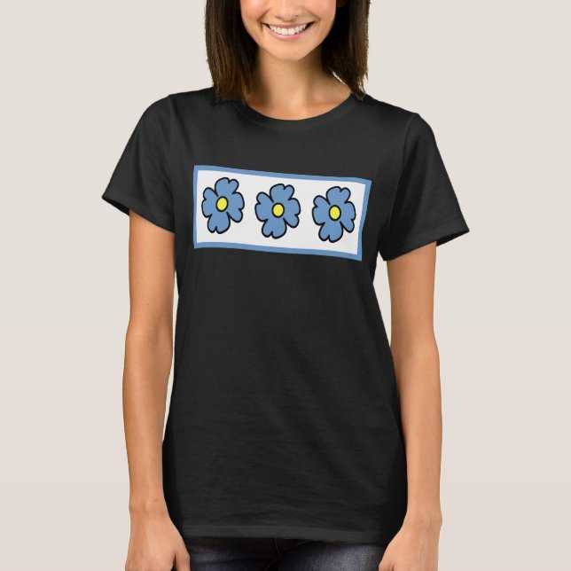 Camiseta Flores azuis (Frente)