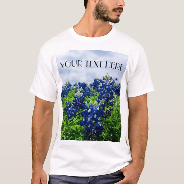 Camiseta Flores Azuis Flores do Texas Floral (Frente)