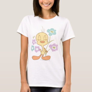 Camiseta Flores Azuis Roxas Tweety