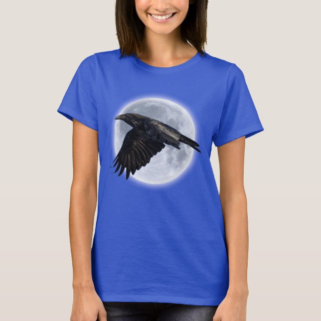 Camiseta Flores Black Raven e Lua Cheia (Frente)