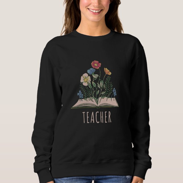 Camiseta Flores Bloqueantes Sobre Professores De Livros Abe (Frente)