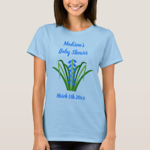 Camiseta Flores Bluebell Menino Bebê Primavera Chá de Bebê