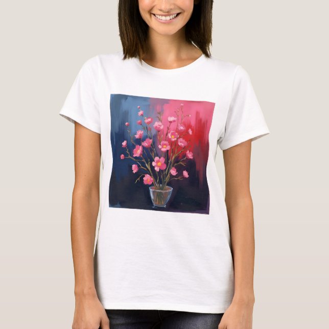 Camiseta Flores Bonitas Em Um Vaso (Frente)