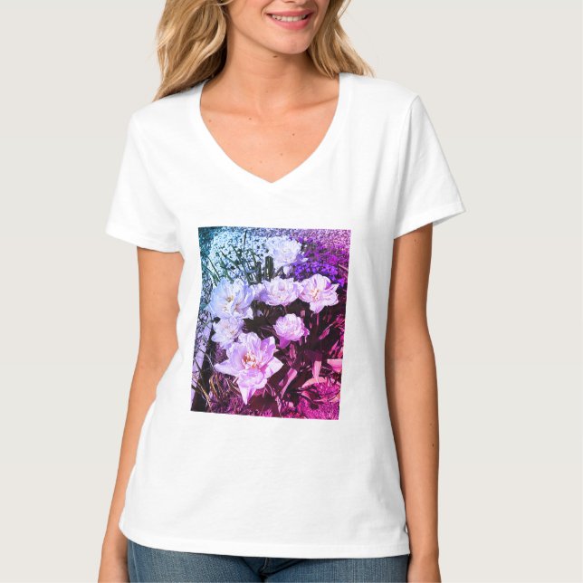 Camiseta Flores bonitas moda de verão trendy (Frente)