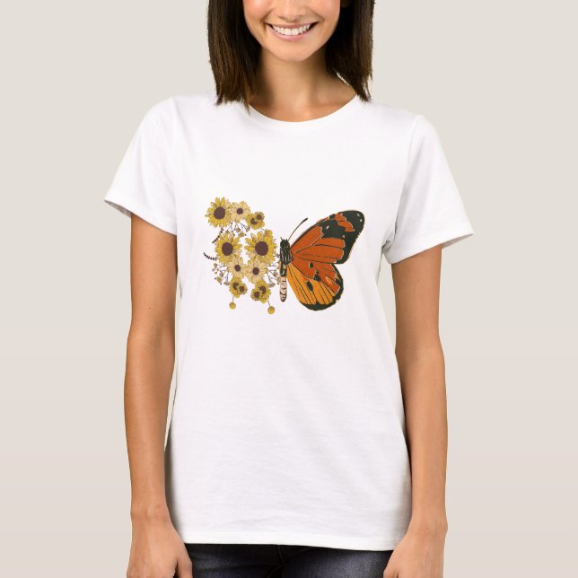 Camiseta Flores borboletas (Frente)
