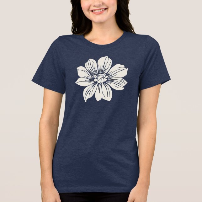 Camiseta Flores brancas (Frente)