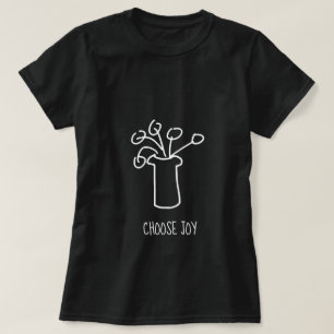 Camiseta Flores brancas, contornos simples