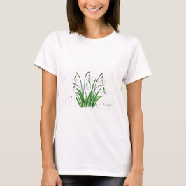 Camiseta Flores brancas de neve, aquarela simples
