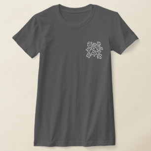 Camiseta Flores brancas num cinzento