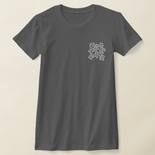 Camiseta Flores brancas num cinzento (Postura )