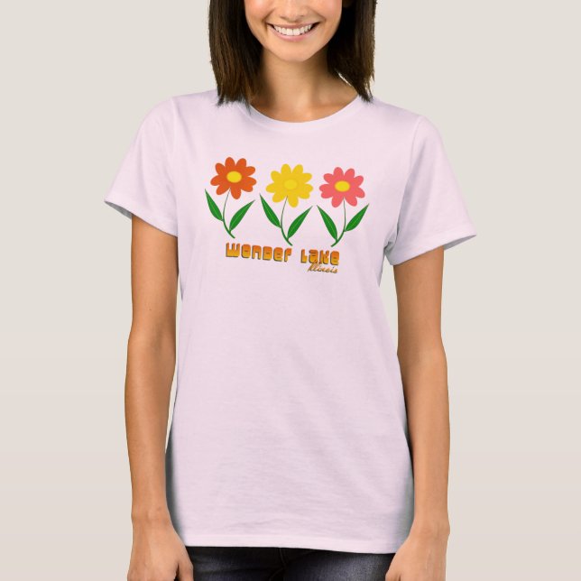 Camiseta Flores Brilhantes Tanque Básico feminino (Frente)