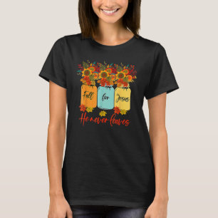 Camiseta Flores Caiem Jesus Nunca Deixam Classe Cristã
