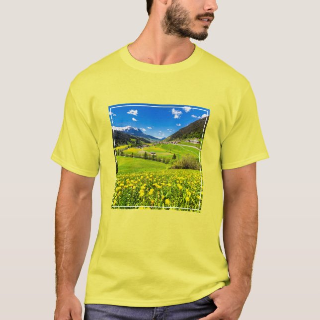 Camiseta Flores | Cantão de Dandelion de Grisons, Suiça (Frente)