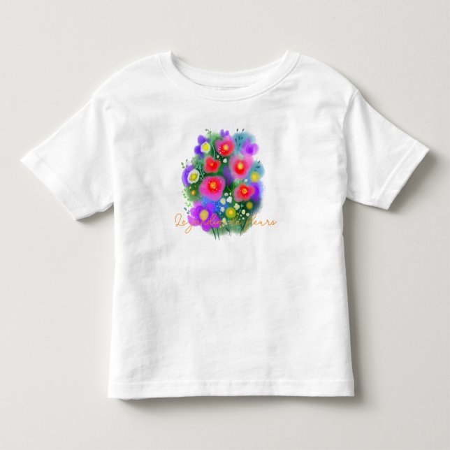 Camiseta Flores caprichosas de verão rosa (Frente)