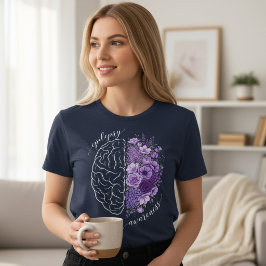 Camiseta Flores Cerebrais de Apoio à Conscientização da Epi