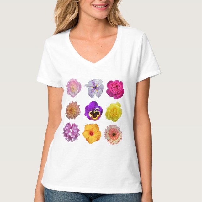 Camiseta Flores coloridas (Frente)