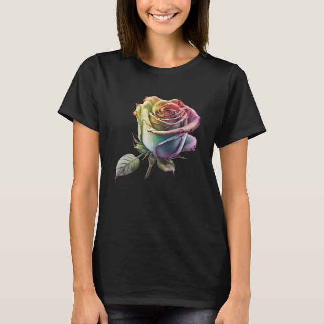 Camiseta Flores coloridas femininas (Frente)
