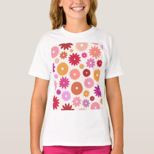 Camiseta Flores Coloridas Grande Padrão