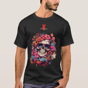 Camiseta Flores Coloridas Óculos de sol do crânio Ben Elk