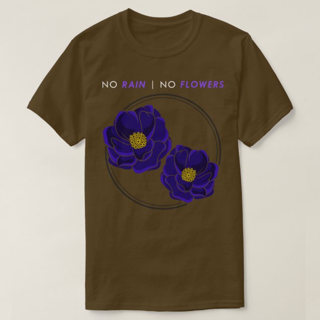 Camiseta Flores com Brilhos Azuis 2 (Frente do Design)