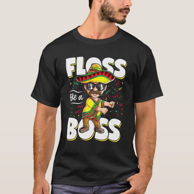 Camiseta Flores Como Um Chefe Cinco De Mayo Flagindo Homens (Frente)